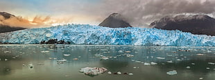 body of water, glaciers, mist, fjord, Chile HD wallpaper