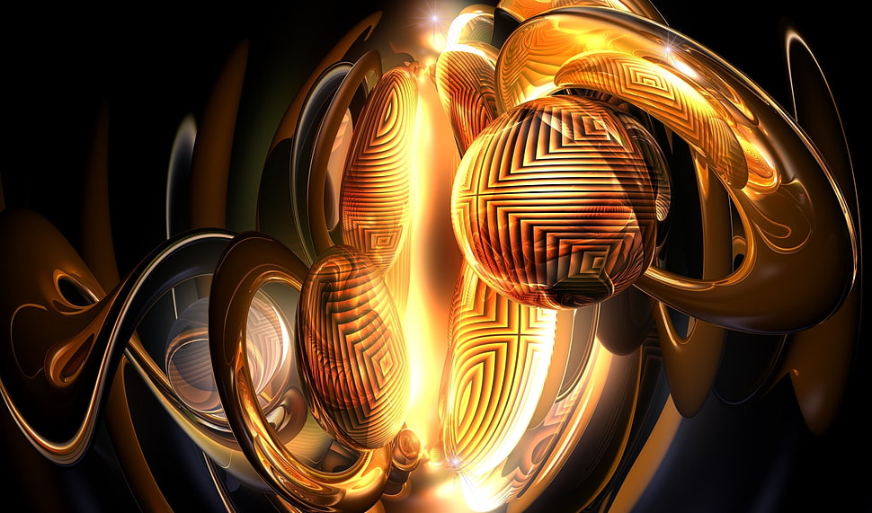 lighted 3D art HD wallpaper