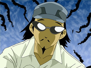 animated black haired man with black sunglasses