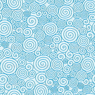 white and blue spiral printed textile