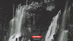 black and white The Walking Dead poster, waterfall