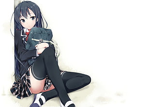 black haired female anime character wearing uniform digital wallpaper, anime, anime girls, Yahari Ore no Seishun Love Comedy wa Machigatteiru, school uniform