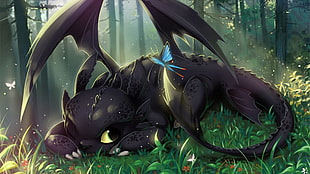 How To Train Your Dragon lying in grass illustration