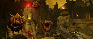 first person shooter game screenshot, Doom (game) HD wallpaper