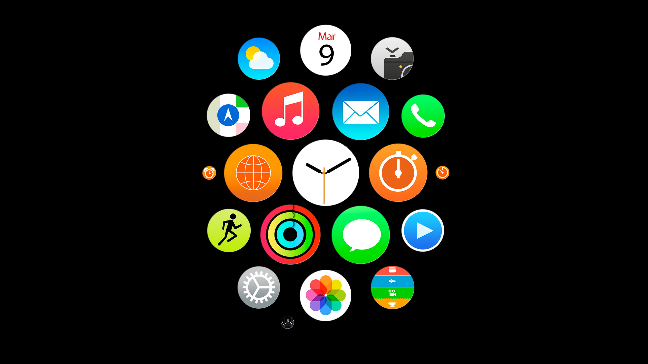 Apple watch interface, Apple Inc., Apple Watch, technology, simple