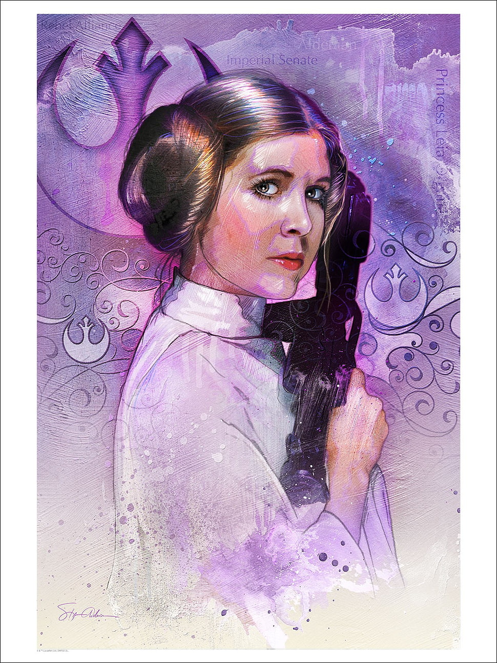 Star Wars Princess Leia painting HD wallpaper