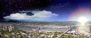 aerial photo of smartcity plan wallpaper, Portland, fan art