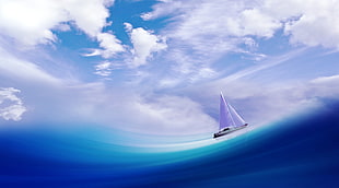 boat sailing on the ocean during daytime HD wallpaper