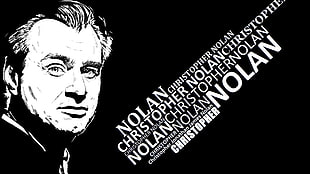 Christopher Nolan illustration, Christopher Nolan, Film directors, monochrome, movies HD wallpaper