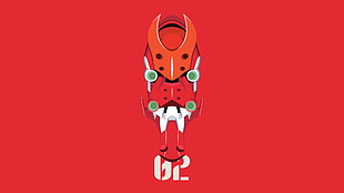 red and white character face wallpaper, Neon Genesis Evangelion, mech, EVA Unit 02