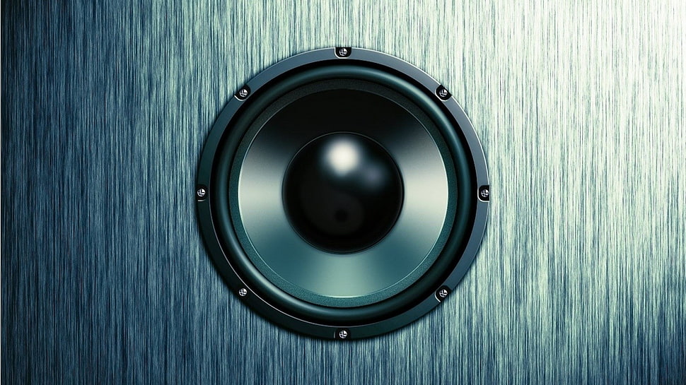 round black and gray subwoofer, music, speakers HD wallpaper