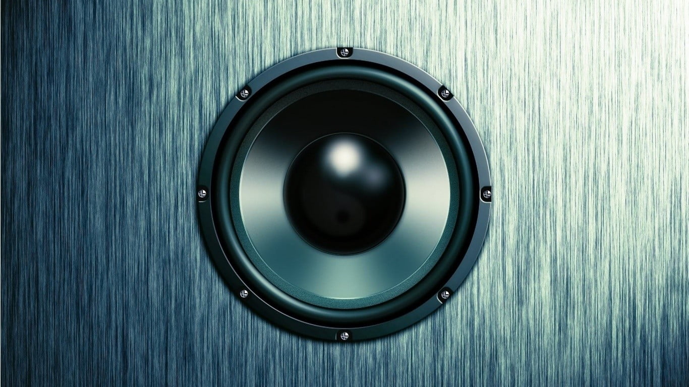 round black and gray subwoofer, music, speakers