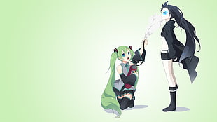 anime characters illustration, Hatsune Miku, Black Rock Shooter, Vocaloid, anime girls HD wallpaper