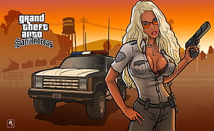 Grand Theft Auto San Andreas game cover, Rockstar Games, Grand Theft Auto San Andreas HD wallpaper