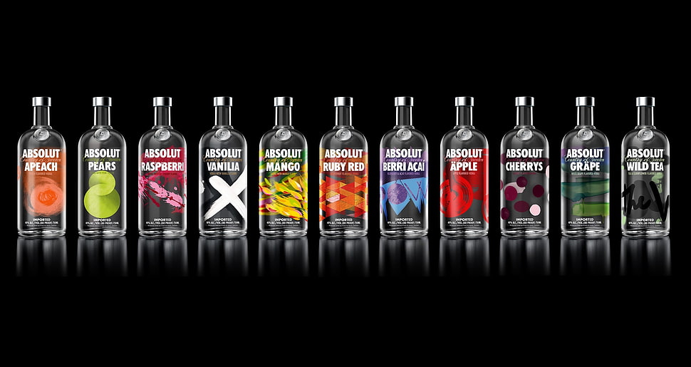 Aboslut Vodka bottles with black background HD wallpaper