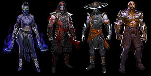 four assorted-character digital wallpapers, Mortal Kombat X, concept art, digital art, artwork