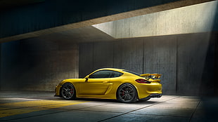 yellow sports car coupe
