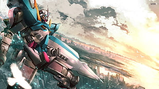 Gundam robot illustration, Gundam, anime vectors, armor, Exia
