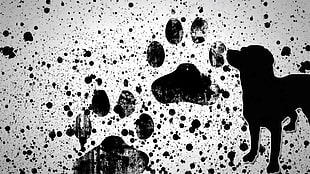 silhouette of dog painting, painting, paws, dog, puppies