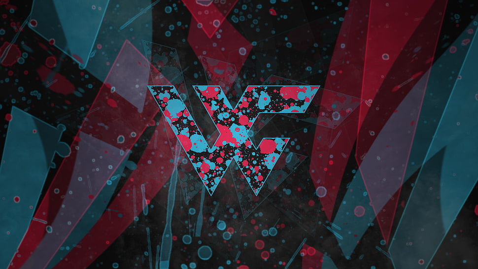 red and gray logo, abstract HD wallpaper
