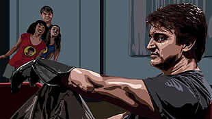 man illustration, Dr. Horrible's Sing Along Blog, Nathan Fillion, Captain Hammer HD wallpaper