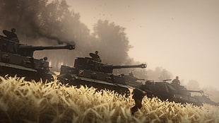 black tanks, video games, Heroes & Generals, tank, soldier HD wallpaper