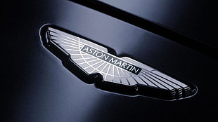 chrome Aston Martin emblem, Aston Martin, logo, car