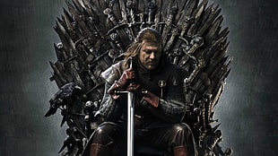 Game of Thrones Ned Stark, Game of Thrones, Ned Stark, Iron Throne, Sean Bean HD wallpaper