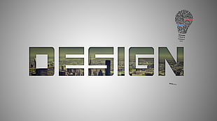 Design logo, lightbulb, cityscape, typography, minimalism HD wallpaper