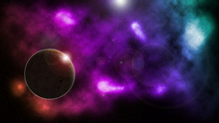 round brown planet illustration, space, planet, nebula, Deep Space HD wallpaper