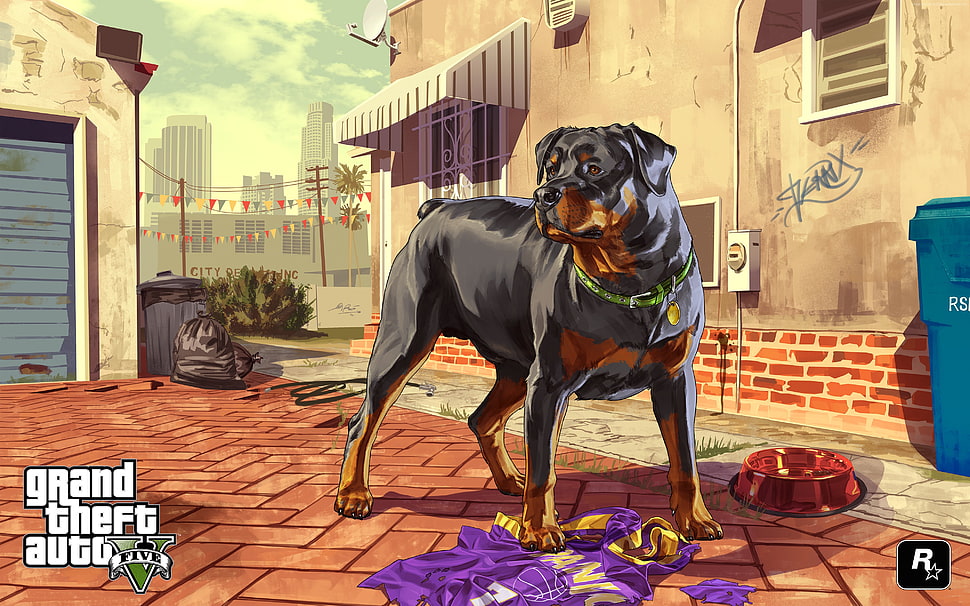 Grand Theft Auto Five Rottweiler wallpaper HD wallpaper