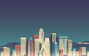 Los Angeles, vector art, architecture, city HD wallpaper