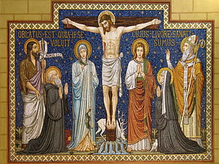 Jesus Christ on cross painting