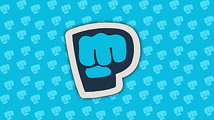 blue and white letter P logo, Pewdiepie, YouTube