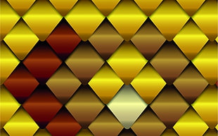 gold-colored and red diamond-form photo HD wallpaper