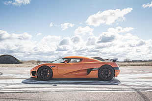 orange sports car, Koenigsegg, car, sports car