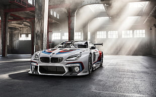 silver BMW coupe, car, BMW M6 GT3