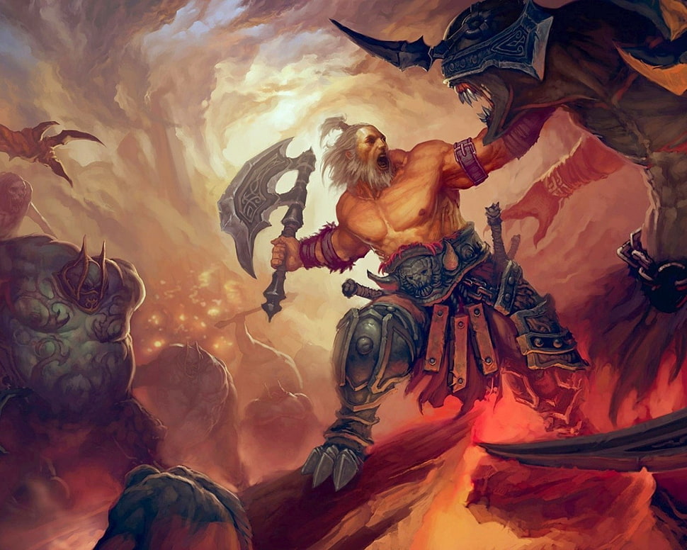 cartoon character holding axe HD wallpaper