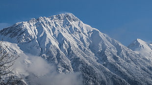 aerial view of mountain cover with snow