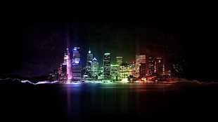 assorted-color lighted buildings, city, cityscape, New York City