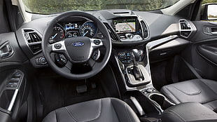 black Ford car steering wheel, Ford Explorer, car interior, car