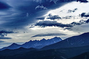 blue mountain, Mountains, Summit, Clouds