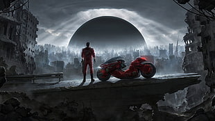 man and red motorcycle digital wallpaper, anime boys, Akira