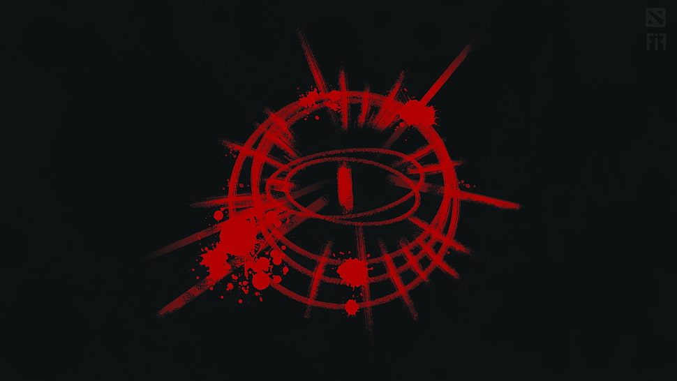 round red logo, Dota 2, Bloodseeker, video games, Vampire: The Masquerade - Bloodlines HD wallpaper