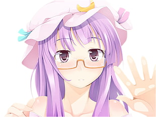 purple haired character manga illustration HD wallpaper
