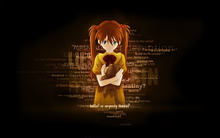 brown haired female anime illustration, Neon Genesis Evangelion, Asuka Langley Soryu, redhead