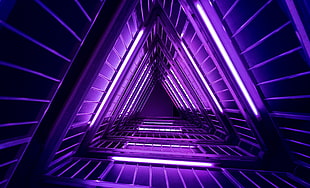purple optical illusion, Ladder, Purple, Light HD wallpaper