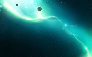 galaxy abstract painting, space art, space, planet, glowing HD wallpaper