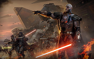 action game wallpaper, Star Wars, Star Wars: The Old Republic, lightsaber, video games