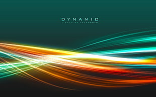 Dynamic text, abstract, colorful, waveforms